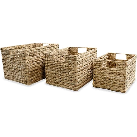 Vidaxl Ensemble de Paniers de Rangement, 3 Pièces, Jacinthe d'Eau