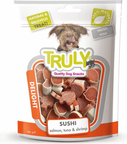 Truly - Sushi Salmon Tuna Shrimp 400g - Hondensnack - Value Pack