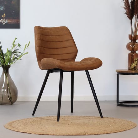 Bronx71® Industriële eetkamerstoel Morris cognac - stoel