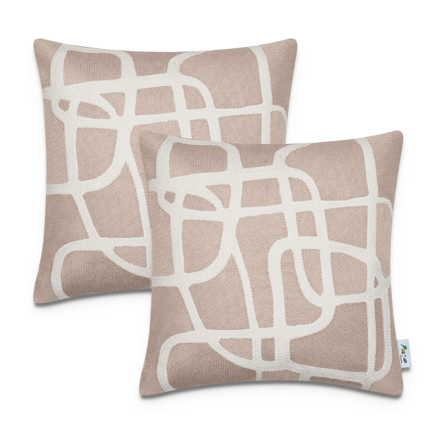 Kussensloop Chino beige 45x45 cm, 2 stuks