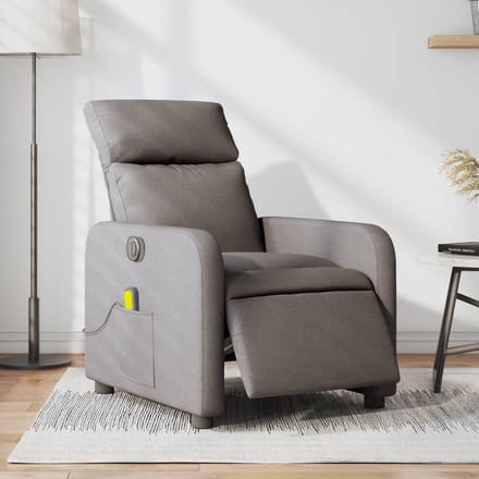 vidaXL - Massagestoel - elektrisch - verstelbaar - stof - taupe