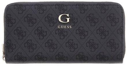 GUESS portemonnee Coleen Logo Zip Around Wallet Coal Logo donkergrijs