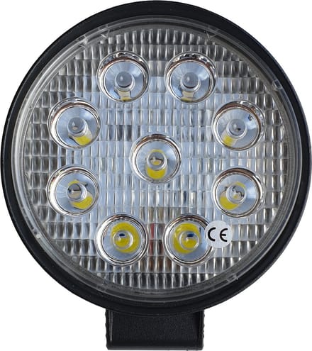 Werklicht rond | LED verstraler 9x3 = 27W | 10-30 Volt | 6000K | IP67