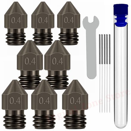 WiseGoods Premium 5 Nozzle MK8 3D Printer Extruder Hot End Kit 0.4mm - Compatibel Met Creality Ender 3/6 - Printers Tools - Zwart