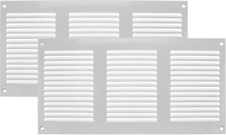 2 Stuks Ventilatie Rooster Wit 30x15 cm - Luchtterugloopgrill met Insectenhor