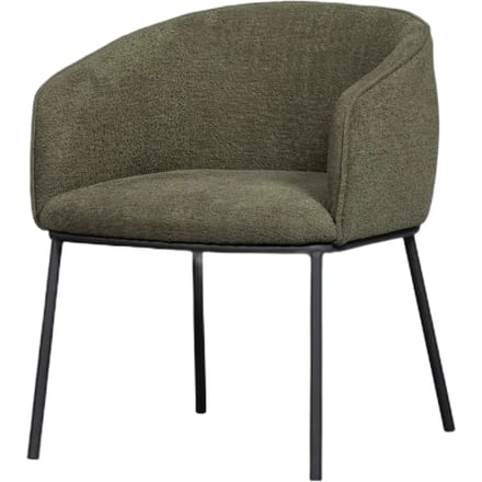 WOOOD Leon Eetkamerstoel - Bouclé - Forest Green - 77x61x63