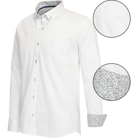 Cappuccino Italia - Heren Overhemden Regular Fit Overhemd White - Wit - Maat L