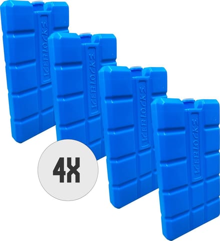 DULA Blauwe Koelelementen voor koelbox - 4 stuks 200 gram - 8 x 15 x 2 cm