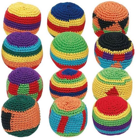 Kick-Ball Gehaakt Katoen, 5cm - Set 3 stuks Assorti