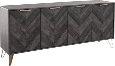 Dark-Wood-Dressoir - 4-deuren - Zwart Houtlook