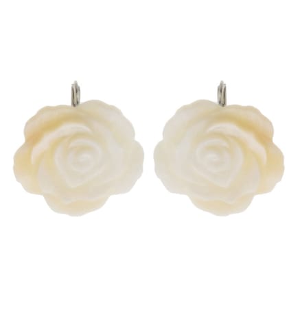 Behave - Oorbellen - Roosvorm crème wit - Romantisch damesdesign 2.5 cm