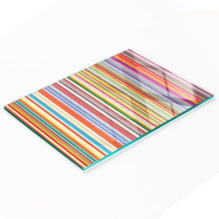 Gehard multifunctioneel decoratief bord van glas met gekleurde strepen, 80x52 cm