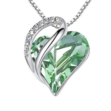 Kristal Hart Groen – Ketting Lengte 45cm
