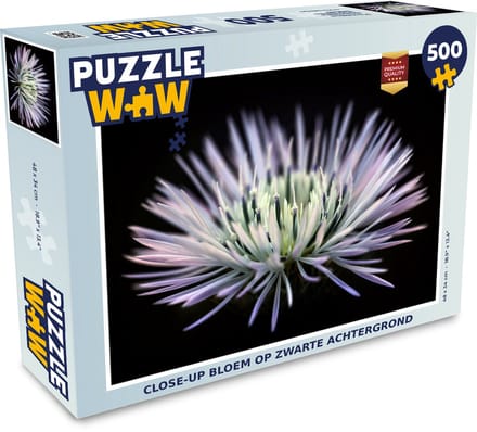 Puzzel Lila - Bloem - Zwart - Legpuzzel - Puzzel 500 stukjes