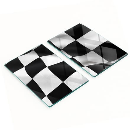 Keukenplanken van gehard glas met racevlagafbeeldingen, 2x40x52 cm
