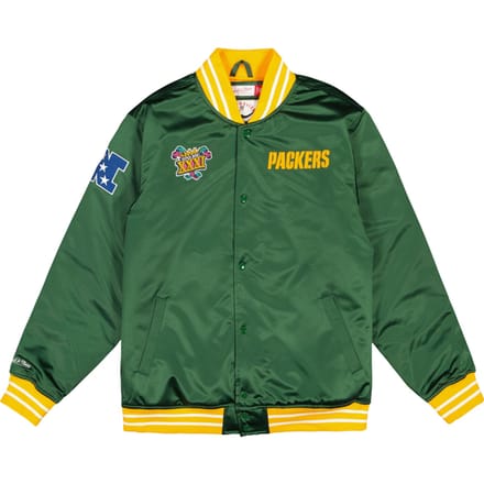 Mitchell And Ness NFL groente B P Satin Jas Groen