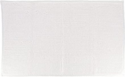 Tendance Badmat microfiber - bolletjes - wit - 45x75 cm - absorberend - badkamer mat - antislip - zacht