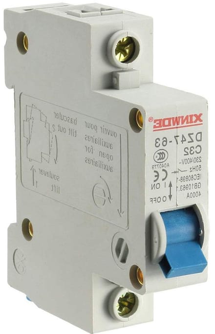 Mini Veiligheidsschakelaar - Laagspanning Schakelaar - Stroom Beveiligen - 1-polige C32 - 230/400 V - Grijs