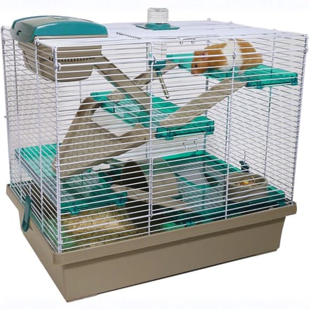 DnA® Hamsterkooi - Hamster Speelgoed - Hamster - Wit en Teal - 36cm x 51cm x 46cm