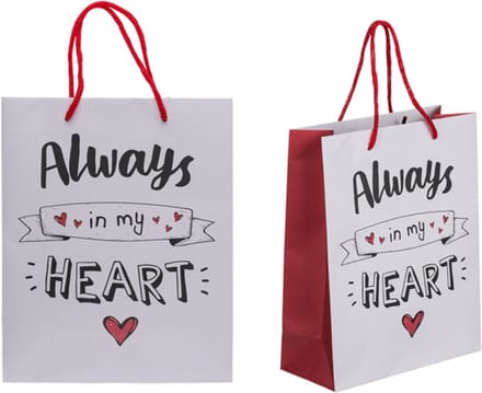Tasjes Always In My Heart 23cm x 18cm x 8cm 10 Stuks