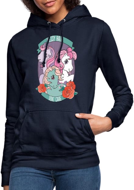 My Little Pony Retro Messy Hair Don't Care Statement Hoodie Dames