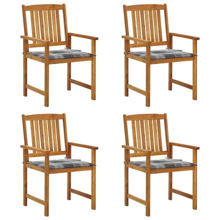 vidaXL - Tuinstoelen - 4 - st - met - kussens - massief - acaciahout
