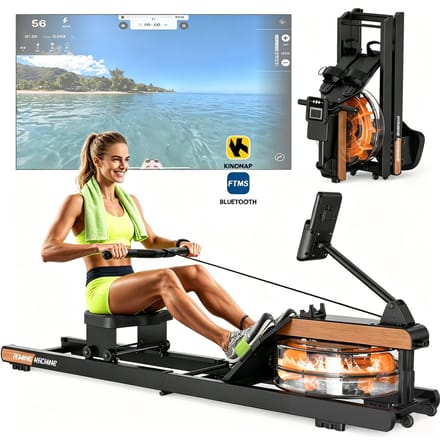 MettleMatic Roeitrainer waterweerstand – Faltbare Roeimachine met Bluetooth – 160kg Draagvermogen – 180° Opklapbaar Roeimachine