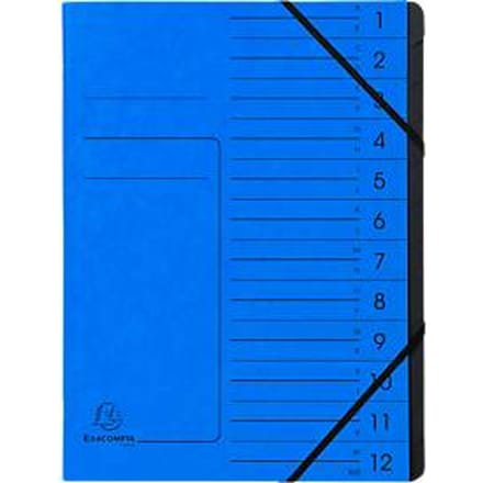 Exacompta 541202E, Project folder, A4, Karton, Blauw, 355 g/m², Elastische band