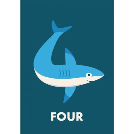 Verjaardagskaart Rex London Shark 'quatre'