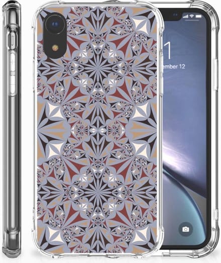 Apple iPhone Xr Anti-Shock Hoesje Flower Tiles