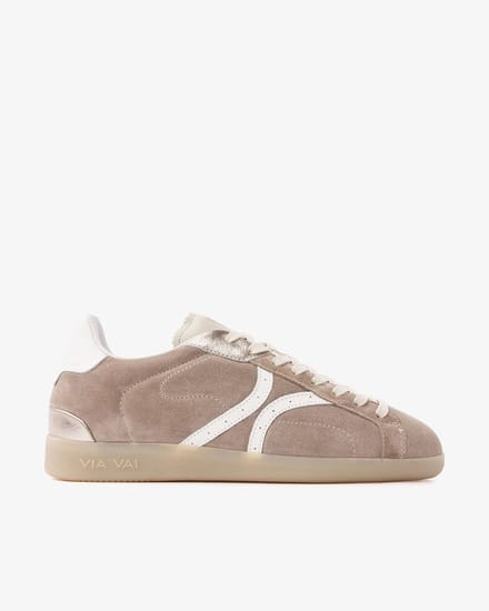 VIA VAI Nilla Khloe Sneakers Dames - Leer,Suède - Beige - Maat 37