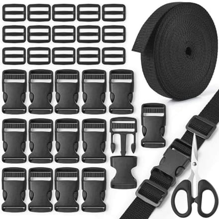 10 meter nylon singelband 32mm met gespen en schaar voor doe-het-zelf projecten