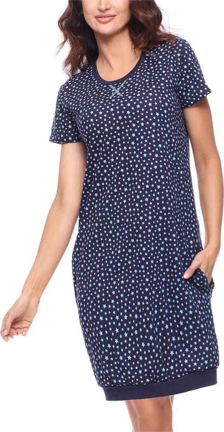 Merry Style Dames Pyjama - Korte mouwen – Katoen – Marine Sterren – M - MS-MS10-184-ND