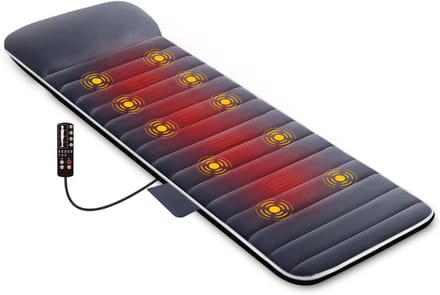 Zyrex® Massage Mattress 10 Modi - Massage Matras - Massage Matras Met Warmte - Grijs- ‎62 x 23 x 35 cm