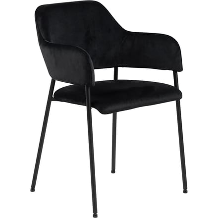 Smuk Velvet Eetkamerstoel Finn Zwart