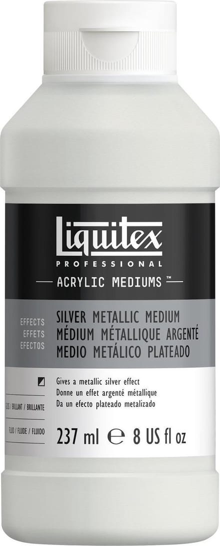Liquitex Metallic 8508 Silver Medium 237 ml – Acrylmedium met zilvereffect, lichtvast & mengbaar - Acrylic Additive