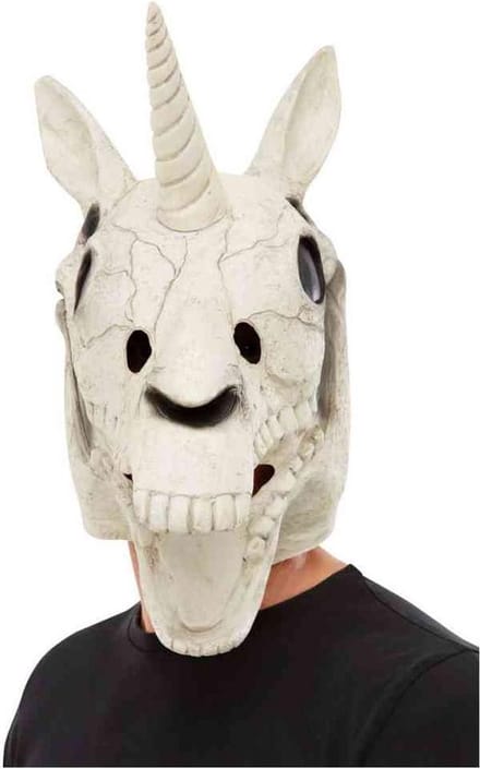 Smiffys - Unicorn Skull Masker - Wit