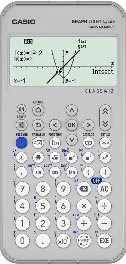 Grafische rekenmachine - CASIO - Middelbare school - Graph Light - Wit