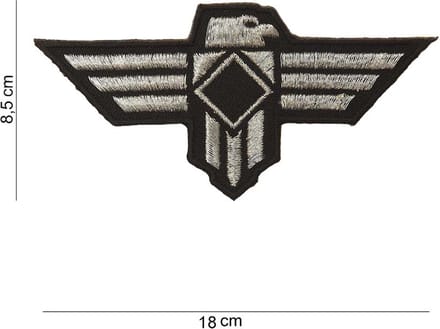 Embleem stof Adelaar zwart/grijs middel