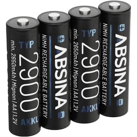 Absina Oplaadbare AA batterij (penlite) NiMH 1.2 V 4 stuk(s)