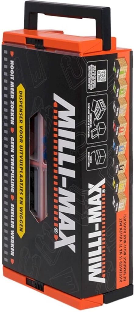 Milli-Max Dispenser voor Uitvulplaatjes (leeg) transparant/oranje - 07930101