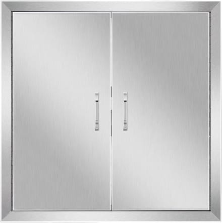 RVS Keukendeur Dubbel voor Buitenkeuken en BBQ Eiland - 61 x 61 cm