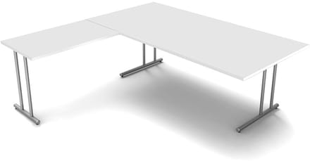 Hoekbureau groot Profi wit bureau 200cm