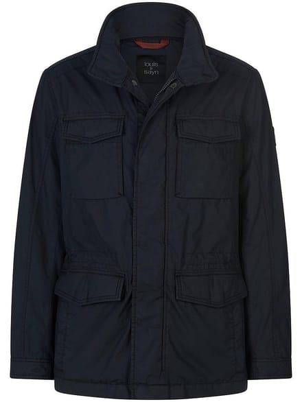 Jas 100% katoen staande kraag Van Louis Sayn blauw