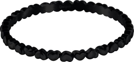Quiges Stapelring Dames - Vulring Harten - RVS Zwart - Maat 20 - Hoogte 2mm