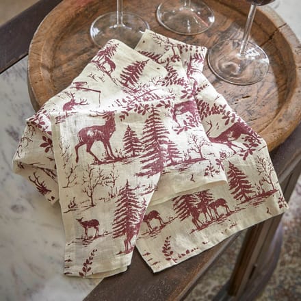 LOBERON Servet set van 4 Sundraen rood/wit
