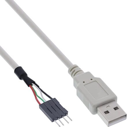 InLine® USB 2.0 adapterkabel, female A naar paalconnector, 0,40m