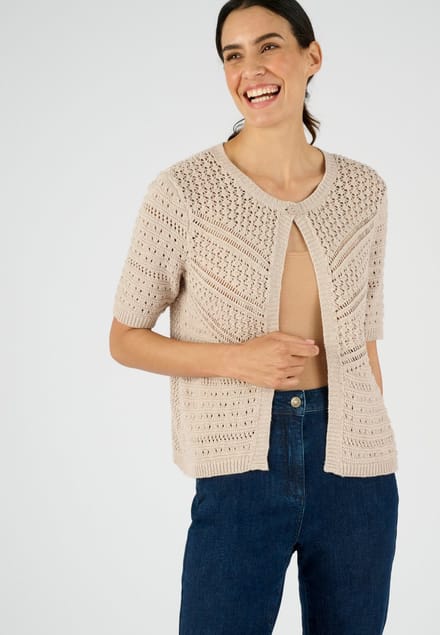 Damart - Bolerovest van sierlijk tricot - Grijs - M