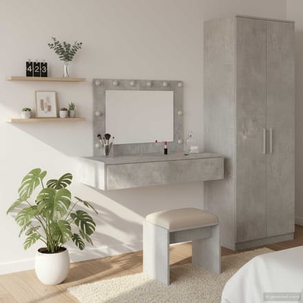 vidaXL - Kaptafel - Grijs - 100 - x - 40 - x - 70 - cm - Bewerkt - hout