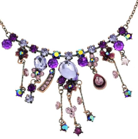 Behave - Paarse Ketting met Steentjes - 40 cm